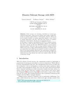 Disaster-Tolerant Storage with SDN
