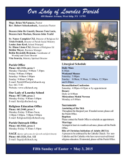 May 3 - The Parish Family of Our Lady of Lourdes