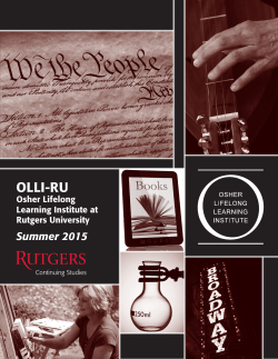 Summer 2015 Catalog - Osher Lifelong Learning Institute