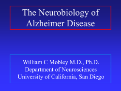 The Neurobiology of Alzheimer Disease