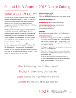OLLI at UNLV Summer 2015 Course Catalog