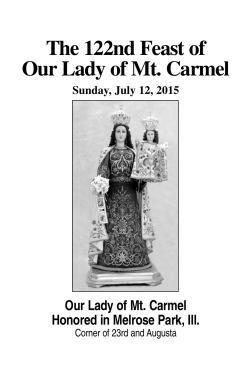 2015 Award Dinner Ad Book - The Parish of Our Lady of Mount Carmel