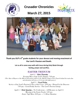March 27th - Our Lady of Peace Catholic School