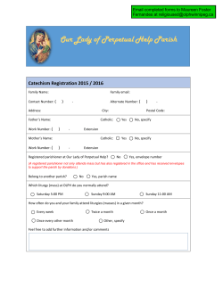 Catechism Registration Form - Our Lady of Perpetual Help Church