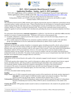 Community-Based Research 2015 RFP Guidelines