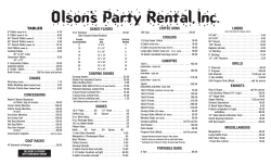 Olson `s Party Rental, Inc.