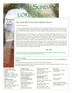 MARCH 29th - Our Lady Star of the Sea