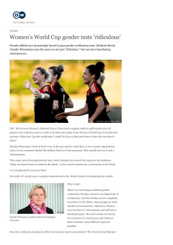 Women`s World Cup gender tests `ridiculous`