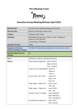 The following Trusts Executive Group Meeting Minutes April 2015