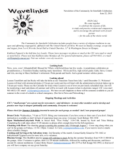Newsletter of the Community for Interfaith Celebration - oly