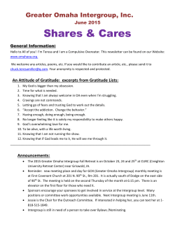 Shares and Cares June 2015 - Greater Omaha Intergroup of