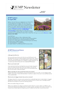 JUMP Newsletter-April 2015 - Office of Multicultural Affairs