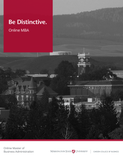 Be Distinctive. - Best Online MBA ProgramWSU