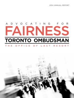2014 Annual Report - Toronto Ombudsman