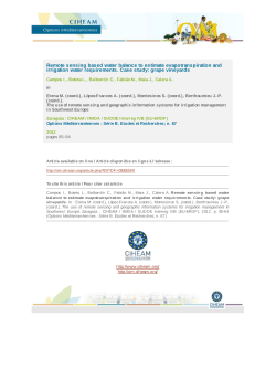 Remote sensing based water balance to estimate