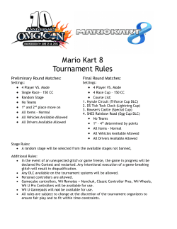 Mario Kart 8 Tournament Rules