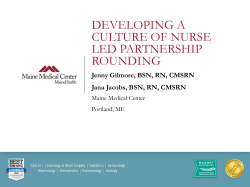 developing a culture of nurse led partnership rounding