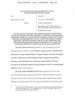 Case 15-10635-KJC Doc 50 Filed 03/25/15 Page 1 of 3