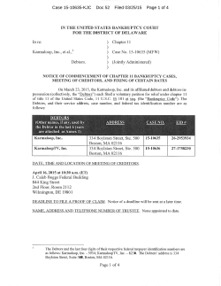 Case 15-10635-KJC Doc 52 Filed 03/25/15 Page 1 of 4