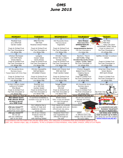 Lunch Menu - Dr. Robert G. O`Donnell Middle School
