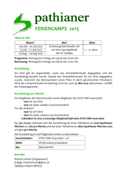 FERIENCAMPS 2015 - ATSV OMV Auersthal
