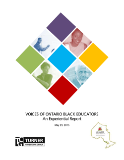 VOICES OF ONTARIO BLACK EDUCATORS An Experiential Report