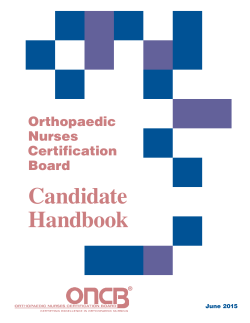 Candidate Handbook - Orthopaedic Nursing Certification Board