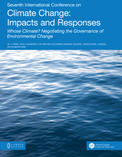 2015 Conference Final Program - Climate Change: Impacts and