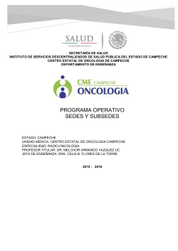 pROGRAMA OPERATIVO - Oncologia Campeche