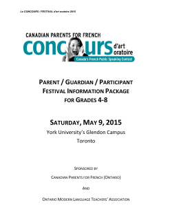 SATURDAY,MAY 9,2015 - Canadian Parents for French