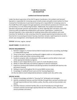 One80 Place-Columbia JOB DESCRIPTION Landlord and Outreach