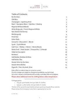 this menu as a PDF - One Eleven at the Capital