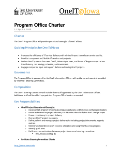 Program Office Charter - One IT at Iowa