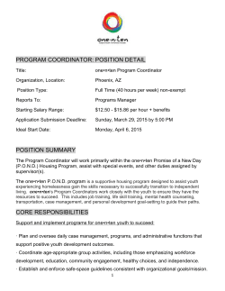pond program coordinator-position detail march 2015