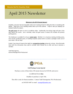 April 2015 Newsletter - Oneota Golf & Country Club