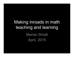 Making inroads in math teaching and learning