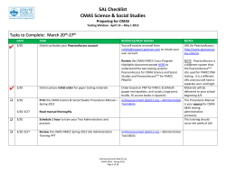 SAL Checklist CMAS Science & Social Studies