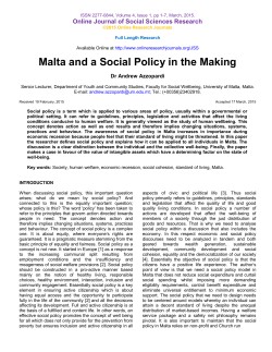 Malta and a Social Policy in the Making