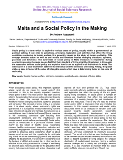 Malta and a Social Policy in the Making