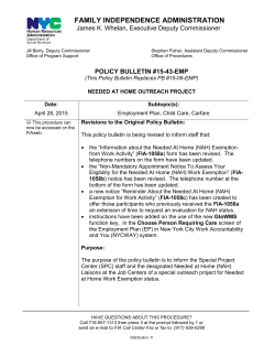 policy bulletin - ONLINE RESOURCES by WNYLC & Empire Justice