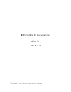 Introduction to Econometrics - San Francisco State University