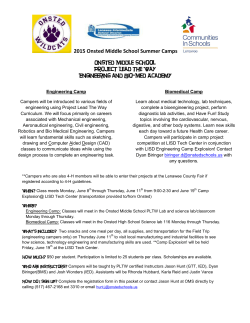 2015 Onsted Middle School Summer Camps Onsted Middle School