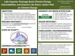 Lake Superior Drainage Basin Climate Change Vulnerabilities and
