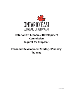 Ontario East Economic Development Commission Request for
