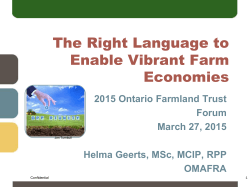 Finding the Right Language: Policy that Enables Vibrant Farm