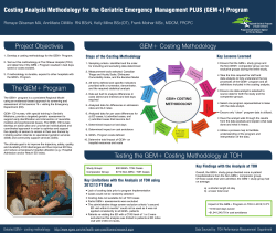 Poster â Costing Analysis Methodology for the Geriatric Emergency