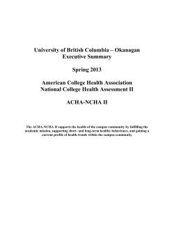 National College Health Assessment (NCHA) 2013 report