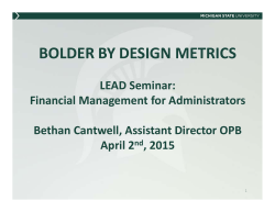 LEAD Metrics April 2015 - Office of Planning and Budgets