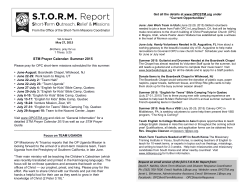 STORM Report May 27, 2015 Bulletin Insert