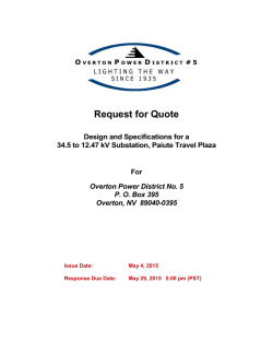 Request for Quote - Overton Power District #5